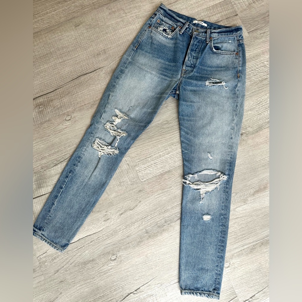 NWOT GRLFRND Karolina Ripped High Rise Straight Jeans in Ringo - Picture 2 of 10